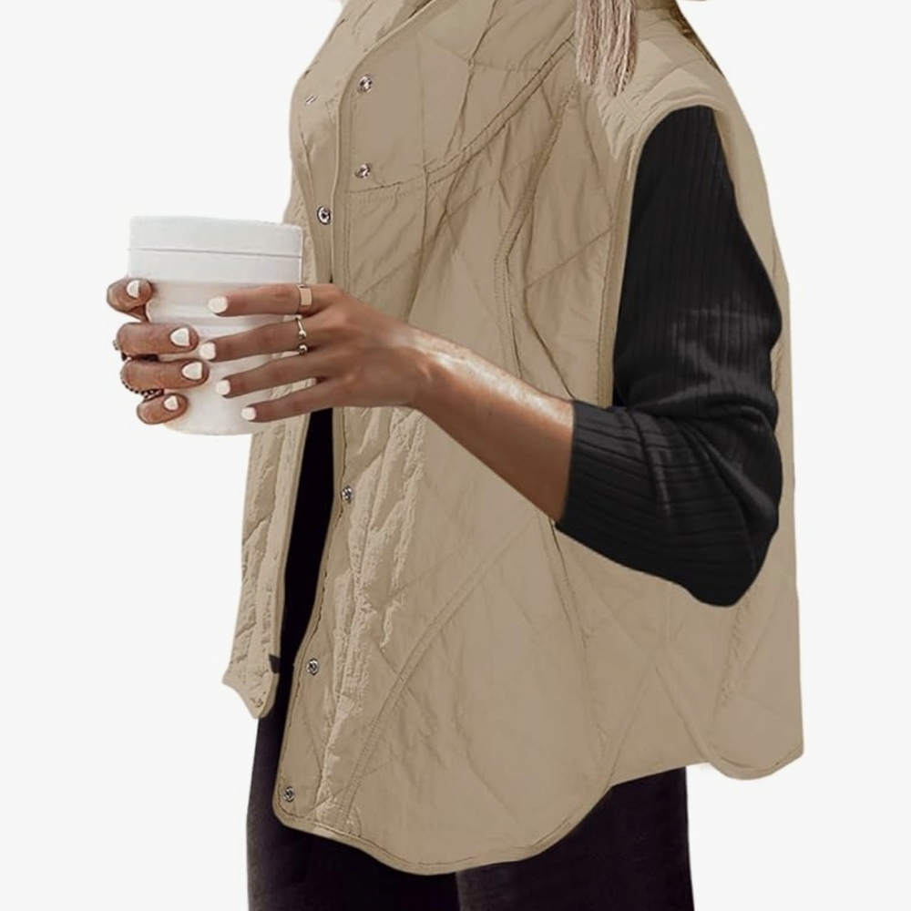Stylish Quilted Lightweight Versatile Multi Season Puffer Vest Womens Outerwear
